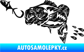 Samolepka Sumec 006 levá s návnadou 3D karbon černý