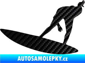 Samolepka Surfař 001 levá 3D karbon černý