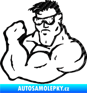 Samolepka Svalovec levá 3D karbon černý