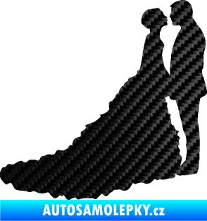 Samolepka Svatba 002 pravá 3D karbon černý