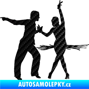 Samolepka Tanec 009 levá latinskoamerický tanec pár 3D karbon černý