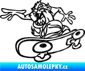 Samolepka Tazman skate levá 3D karbon černý