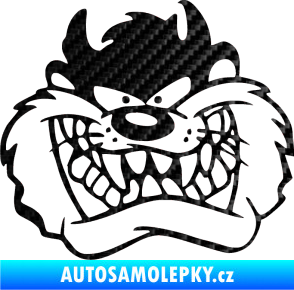 Samolepka Tazman zubatej levá 3D karbon černý