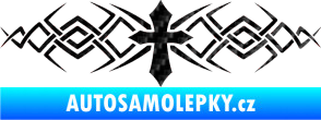 Samolepka Tetování 080 kříž 3D karbon černý