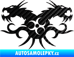 Samolepka Tetování 113 draci 3D karbon černý