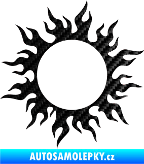 Samolepka Tetování 116 slunce s plameny 3D karbon černý