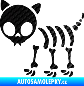 Samolepka The Bone Family Kočička 3D karbon černý