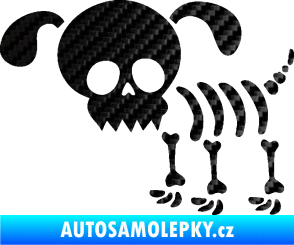 Samolepka The Bone Family Pejsek 3D karbon černý