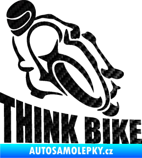 Samolepka Think bike 001 motorkář 3D karbon černý