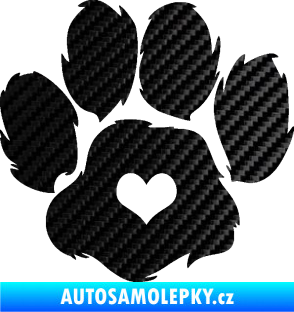 Samolepka Tlapka 006 levá 3D karbon černý