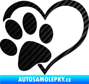 Samolepka Tlapka love levá 3D karbon černý