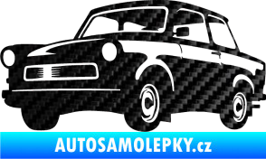 Samolepka Trabant karikatura levá 3D karbon černý