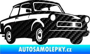 Samolepka Trabant karikatura pravá 3D karbon černý