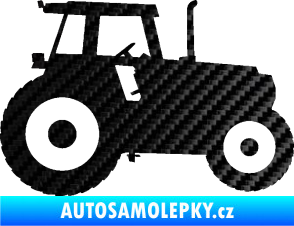 Samolepka Traktor 001 pravá 3D karbon černý