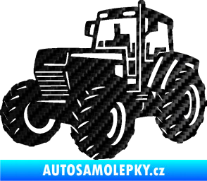 Samolepka Traktor 002 levá Zetor 3D karbon černý