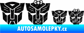 Samolepka Transformers 001 rodinka v autě 3D karbon černý