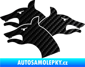 Samolepka Trojhlavý pes kerberos levá 3D karbon černý