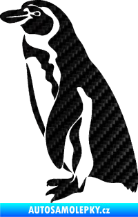 Samolepka Tučňák 001 levá 3D karbon černý