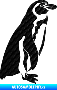 Samolepka Tučňák 001 pravá 3D karbon černý