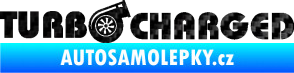 Samolepka Turbo charged nápis 3D karbon černý