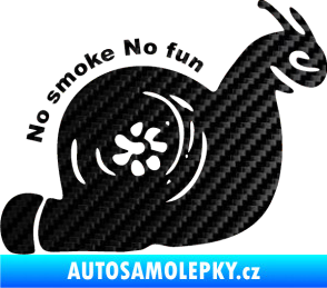 Samolepka Turbo šnek 005 no smoke no fun pravá 3D karbon černý