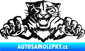 Samolepka Tygr 003 3D karbon černý