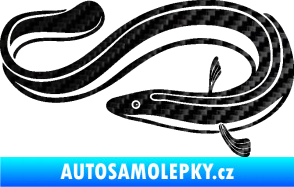 Samolepka Úhoř 001 levá 3D karbon černý