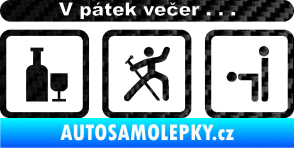 Samolepka V pátek večer  3D karbon černý