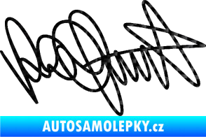 Samolepka Valentino Rossi podpis 3D karbon černý
