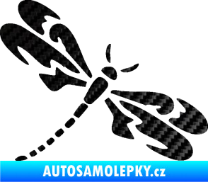 Samolepka Vážka 001 pravá 3D karbon černý