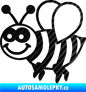 Samolepka Včela 003 levá happy 3D karbon černý
