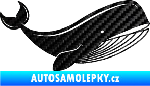Samolepka Velryba 001 pravá 3D karbon černý