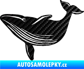 Samolepka Velryba 002 levá 3D karbon černý