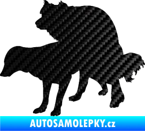 Samolepka Veselí pejsci levá 3D karbon černý