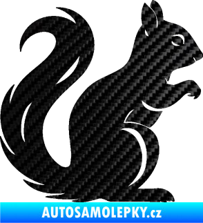 Samolepka Veverka 004 pravá 3D karbon černý