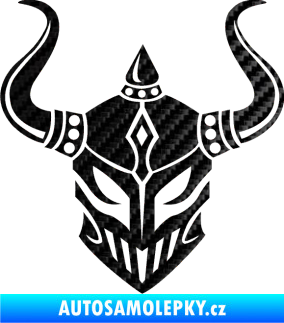 Samolepka Vikingská helma 3D karbon černý