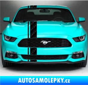 Samolepka Viper pruhy 2 cm + 12 cm 3D karbon černý