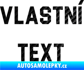 Samolepka Vlastní text - Blockletter 3D karbon černý
