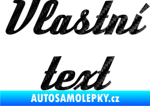 Samolepka Vlastní text - Deftone 3D karbon černý