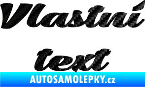 Samolepka Vlastní text - Low Casat 3D karbon černý