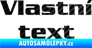 Samolepka Vlastní text - Serpentine 3D karbon černý