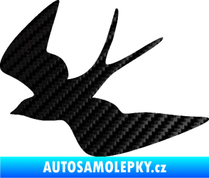 Samolepka Vlaštovka 001 levá 3D karbon černý