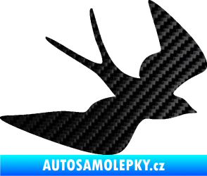 Samolepka Vlaštovka 001 pravá 3D karbon černý