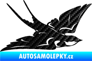 Samolepka Vlaštovka 002 pravá 3D karbon černý