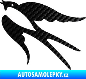 Samolepka Vlaštovka 003 levá 3D karbon černý