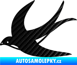 Samolepka Vlaštovka 004 levá 3D karbon černý