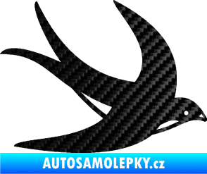 Samolepka Vlaštovka 004 pravá 3D karbon černý