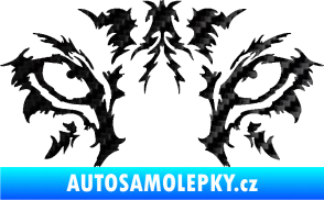 Samolepka Vlčí oči 3D karbon černý
