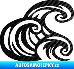 Samolepka Vlny 004 pravá moře 3D karbon černý