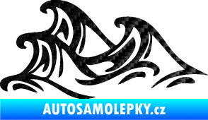 Samolepka Vlny 005 levá moře 3D karbon černý